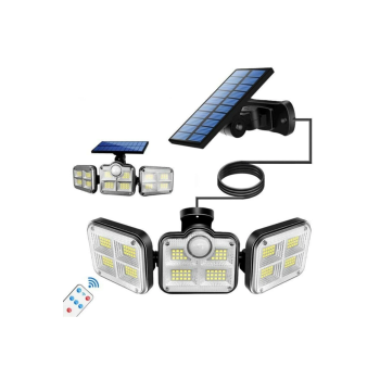 Kumandalı Solar Güneş Enerjili 122 Ledli Hareket Sensörlü Bahçe Aydınlatma Sokak Lambası -