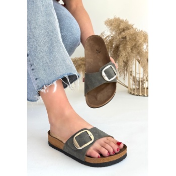 Zooy Yeşil Nubuk Terlik -