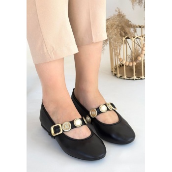 Atnis Siyah Cilt Babet Ayakkabı -