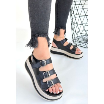 Jatay Siyah Cilt Sandalet -