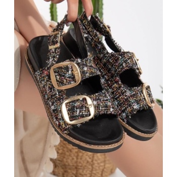 Olira Siyah Simli Kemerli Sandalet -