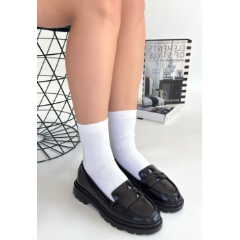 Narli Siyah Rugan Oxford Ayakkabı -