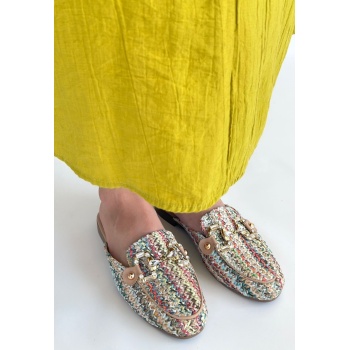 Yenda Renkli Dokumalı Terlik -