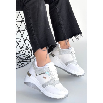 Geja Beyaz Cilt Bağcıklı Spor Ayakkabı -