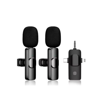 Yüksek Kalite Profesyonel 3 In 1 Kablosuz Taşınabilir Yaka Mikrofonu Youtube Facebook Tiktok -