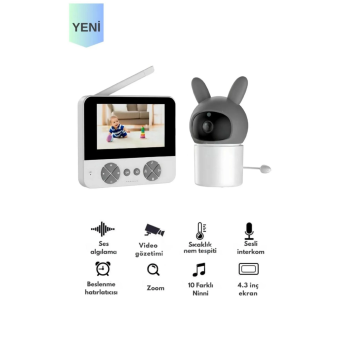 Bebek Kamerası Kumandalı Monitörlü Karşılıklı Konuşma Özellikli , Hatırlatıcılı Ip Bebek Kamerası -