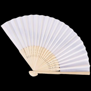 Ahşap Beyaz Kağıt Yelpaze -