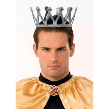 Gümüş Renk Çocuk Ve Yetişkin Uyumlu Kral Tacı -