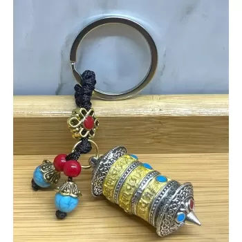 Metal Tibet Dua Çarkı Anahtarlık Alk4462