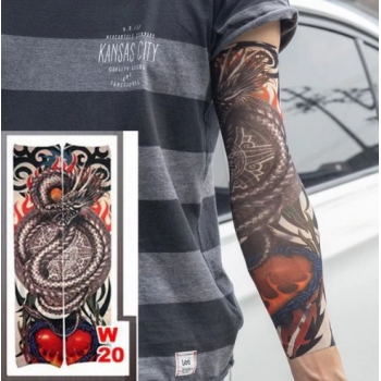 Giyilebilir Kol Dövmesi Çorap Dövme 3d Baskılı Kol Bacak Dövme 2 Adet Model 7 -