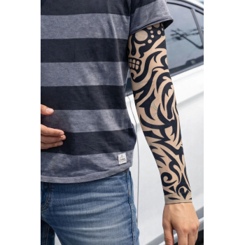 Giyilebilir Kol Dövmesi Çorap Dövme 3d Baskılı Kol Bacak Dövme 2 Adet Model 9 -