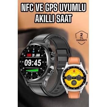 Akıllı Saat Titreşimli Pusula Nabız ve Tansiyon Ölçer NFC Uyumlu -