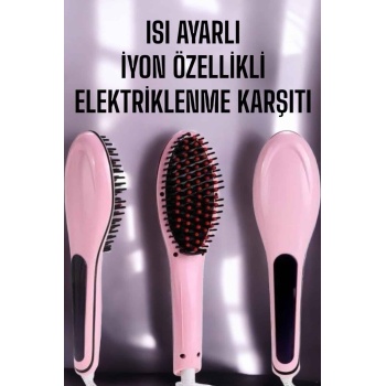 Saç Düzleştirici Tarak Isı Ayarlı Yıpranma Önleyici Düzleştirici Fön Tarak -