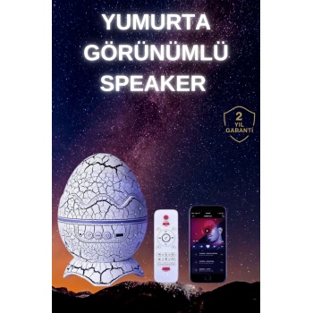 Yumurta Şeklinde Su Dalgalı Bluetooth Speaker Lamba Renkli Şarjlı -