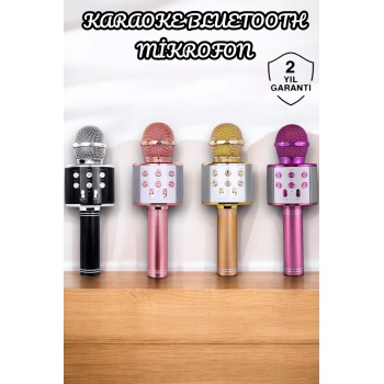 Şarjlı ve Uzun Pil Ömürlü Karaoke Mikrofon USB Bellek Destekli, Profesyonel Ses -