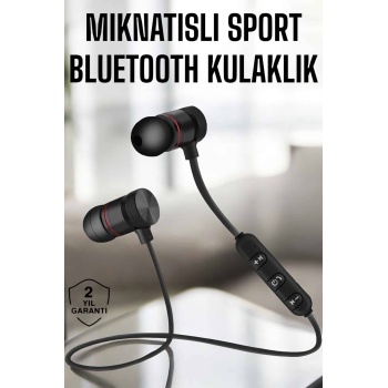 Kablosuz Sport Mıknatıslı Mikrofonlu Kulak İçi Kulaklık -