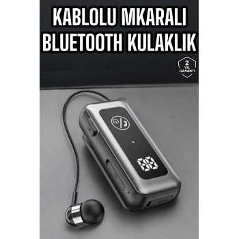 Kablolu Bluetooth Kulaklık Kulak İçi Stereo Mikrofonlu Dijital Göstergeli -