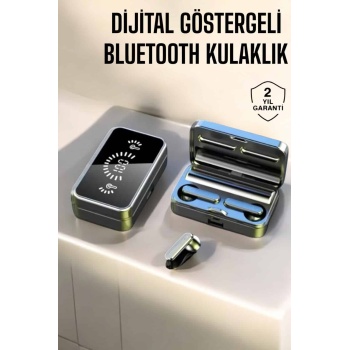 Aynalı Bluetooth Kulaklık Telefon Standlı Dijital Göstergeli -