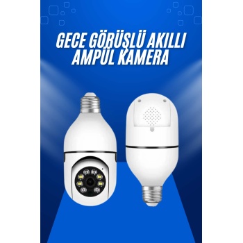Ev Kamerası Wifi Kamerası Gece Görüşlü Akıllı Ampül Kamera -