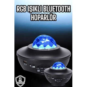 Projektör Yıldız Gece Lambası Disko Topu Bluetooth Bağlantılı Taşınabilir Şarjlı -