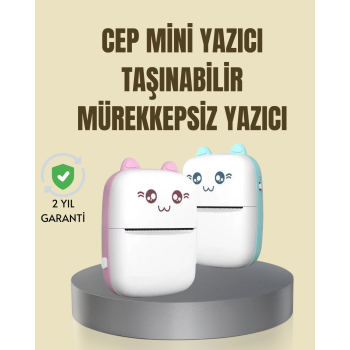 Taşınabilir Mini Termal Yazıcı 200 DPI Bluetooth Bağlantılı -