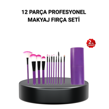 12’li Profesyonel Makyaj Fırça Seti – Dökülmeyen Yumuşak Kıllı, Ergonomik Tasarım -