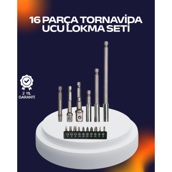 16 Parça Usta İşçilik Bits Takımı Vida Sökme Takma Set -