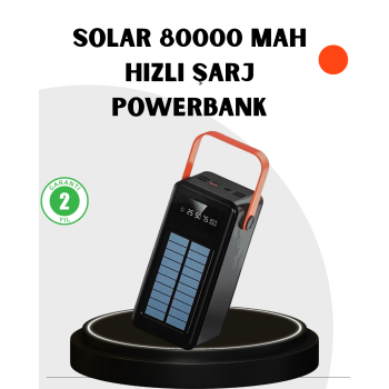 Powerbank Hızlı Şarj Solar Güneş Enerjili Çok Girişli -