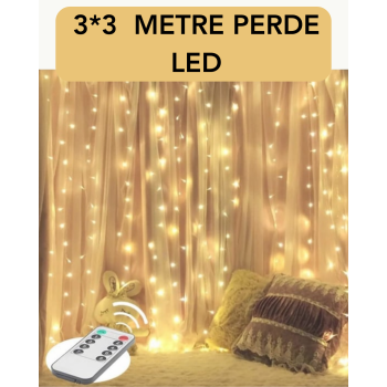 3x3 Metre Perde LED Işık – Parti ve Bahçe Dekorasyonu -
