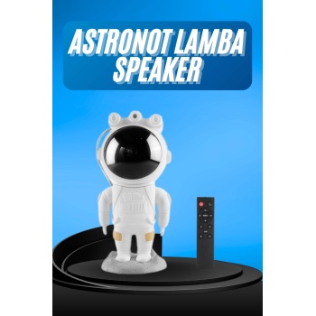 Gece Lambası Astronot Bluetooth Hoparlörlü Galaksi Işık Projektörü -