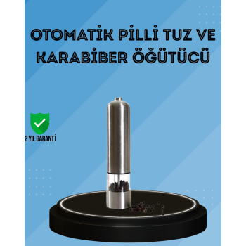 Pilli Baharat Değirmeni Karabiber Tuz ve Baharat Öğütücü -