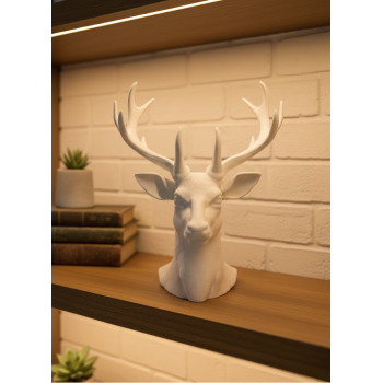 Dekoratif Beyaz Geyik Biblo Salon ve Raf Dekoru -