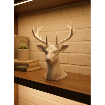 Beyaz Geyik Biblo 23 cm Dekoratif Modern Tasarım -