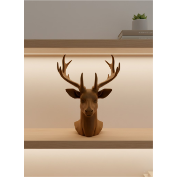 Dekoratif Kahverengi Geyik Biblo Salon ve Raf Dekoru -