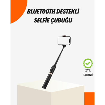 Bluetooth’lu Işıklı Selfie Çubuğu – Katlanabilir, 130 cm -