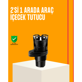 Oto Bardak Tutucu 360° Döner Çift Bölmeli Karbon Fiber Tasarım -