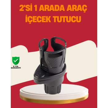 Otomobil Bardak Tutucu İkisi Bir Arada 360° Dönebilen Geniş Kapasiteli -