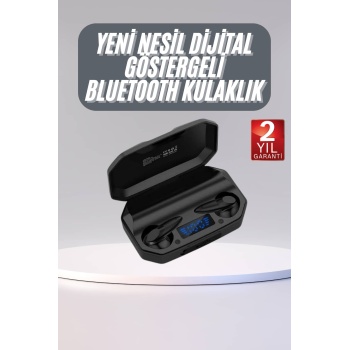 Rgb Işıklı Çift Mikrofonlu Siyah Profesyonel Oyuncu Kulaklığı Kablosuz Kulakiçi -