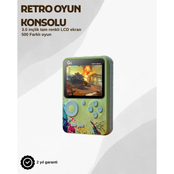 G5 Taşınabilir Retro Oyun Konsolu – Çocuk ve Yetişkinler İçin -
