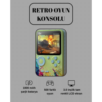 G5 Game Box Retro Mini Oyun Konsolu – 500 Dahili Oyun -