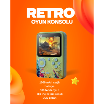 500 Oyun Hafızalı G5 Game Box – Renkli LCD Ekranlı -