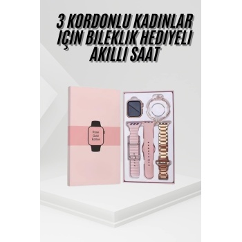 Yeni Nesil Kadın Akıllı Saat Rose Gold Android ve İos Uyumlu -