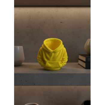 Sarı Hoodie Kalemlik 10x10 cm Masa Üstü Düzenleyici -