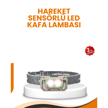 Uzun Menzilli Sensörlü LED Kafa Lambası Kamp ve Yürüyüş -