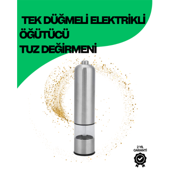 Şeffaf Hazneli Elektrikli Tuz Karabiber Öğütücü Pilli Taşınabilir Mutfak Aleti -