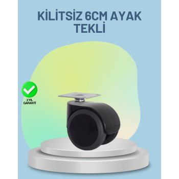 Mobilya Tekerleği 6 cm Kilitsiz Tekli Satış -