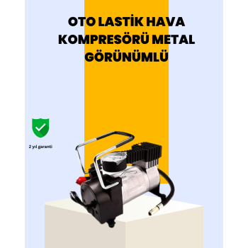 Araç Çakmak Girişli Metal Hava Kompresörü 10A Güçlü Motor -