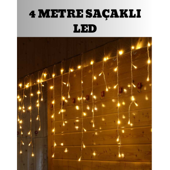4 Metre Şelale Led Işık Perdesi Dekoratif -