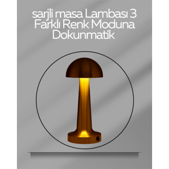 USB Şarjlı Dokunmatik LED Masa Lambası – 3 Renk Modu & Dimmer -