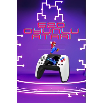 Kablosuz Oyun Konsolu Atari Game Stick Retro Konsol 520 Oyunlu -